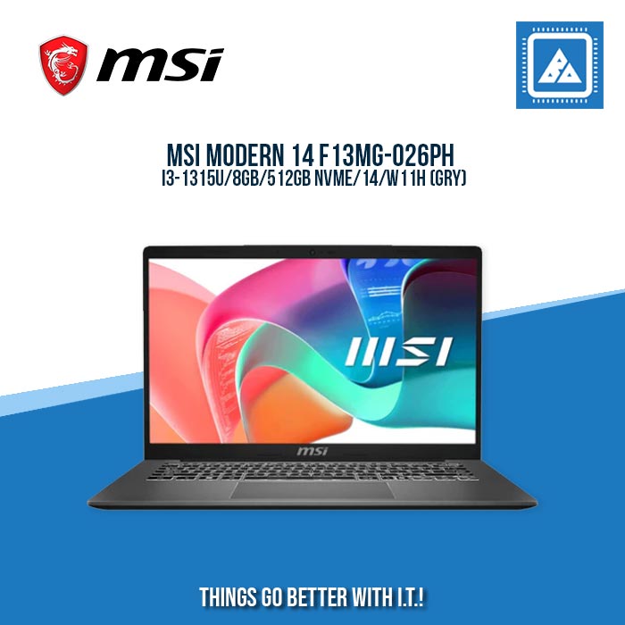 MSI MODERN 14 F13MG-026PH I3-1315U/8GB/512GB NVME | BEST FOR STUDENTS LAPTOP MSI MODERN 14 F13MG-026PH I3-1315U/8GB/512GB NVME | BEST FOR STUDENTS LAPTOP